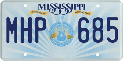 MS license plate MHP685