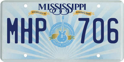 MS license plate MHP706
