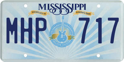 MS license plate MHP717