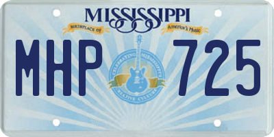 MS license plate MHP725