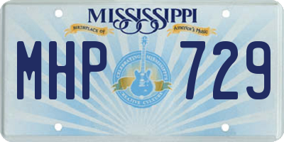 MS license plate MHP729