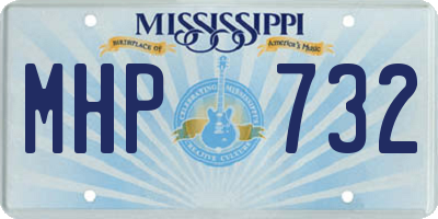 MS license plate MHP732