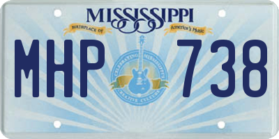 MS license plate MHP738