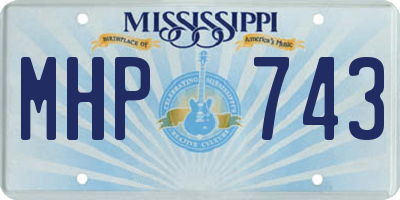 MS license plate MHP743