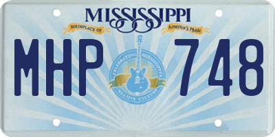 MS license plate MHP748