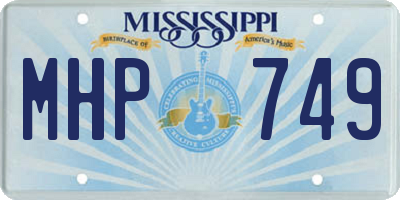 MS license plate MHP749