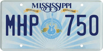 MS license plate MHP750