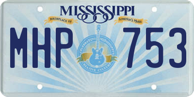 MS license plate MHP753