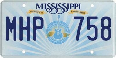 MS license plate MHP758