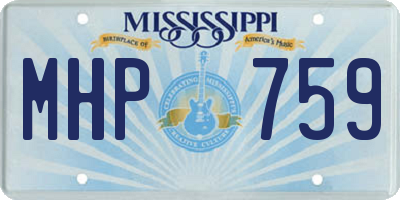 MS license plate MHP759