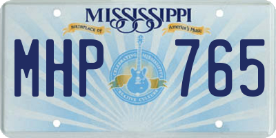 MS license plate MHP765