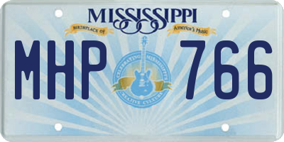 MS license plate MHP766