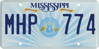 MS license plate MHP774
