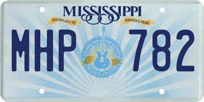 MS license plate MHP782