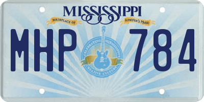MS license plate MHP784
