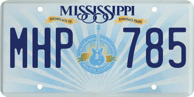 MS license plate MHP785