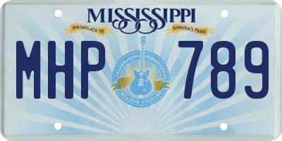 MS license plate MHP789