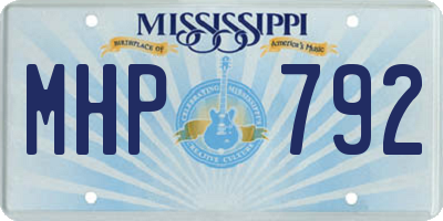MS license plate MHP792