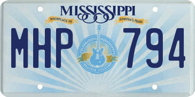 MS license plate MHP794