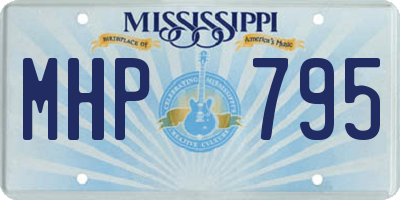 MS license plate MHP795