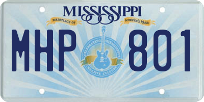 MS license plate MHP801