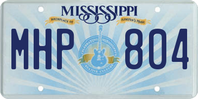 MS license plate MHP804