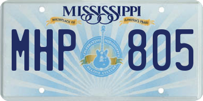 MS license plate MHP805