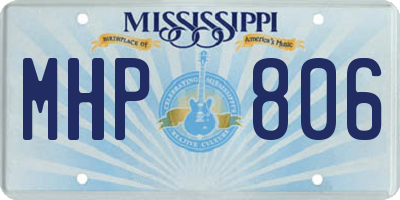 MS license plate MHP806