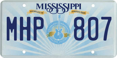 MS license plate MHP807