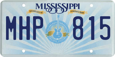 MS license plate MHP815