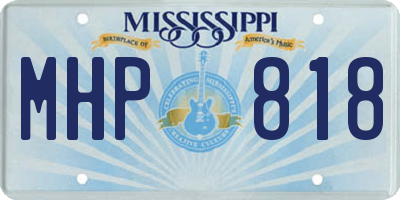MS license plate MHP818