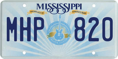 MS license plate MHP820