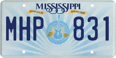 MS license plate MHP831