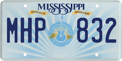 MS license plate MHP832