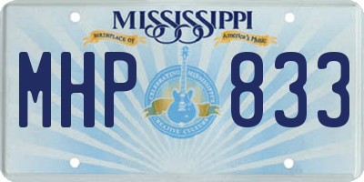 MS license plate MHP833