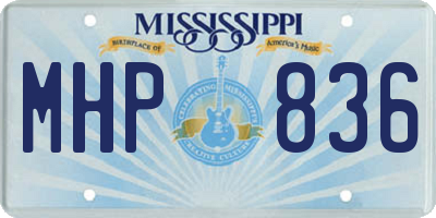 MS license plate MHP836