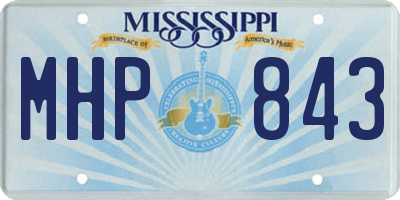 MS license plate MHP843