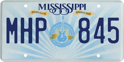 MS license plate MHP845