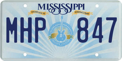 MS license plate MHP847