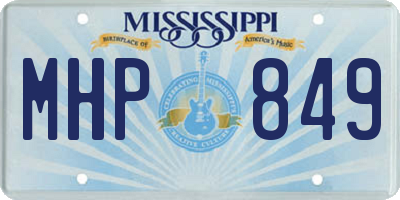 MS license plate MHP849
