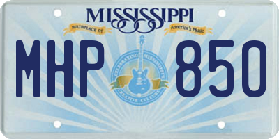 MS license plate MHP850