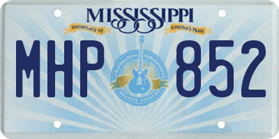 MS license plate MHP852