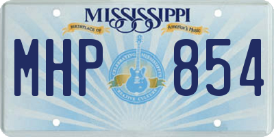 MS license plate MHP854