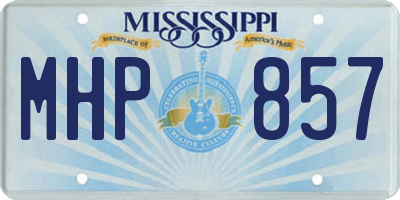 MS license plate MHP857
