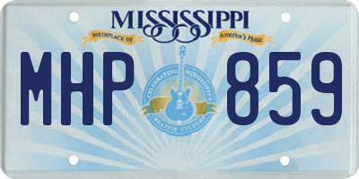 MS license plate MHP859