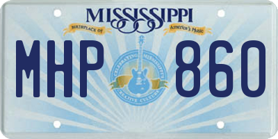 MS license plate MHP860