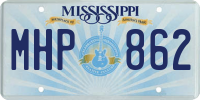 MS license plate MHP862