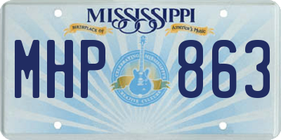 MS license plate MHP863