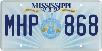 MS license plate MHP868