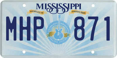 MS license plate MHP871